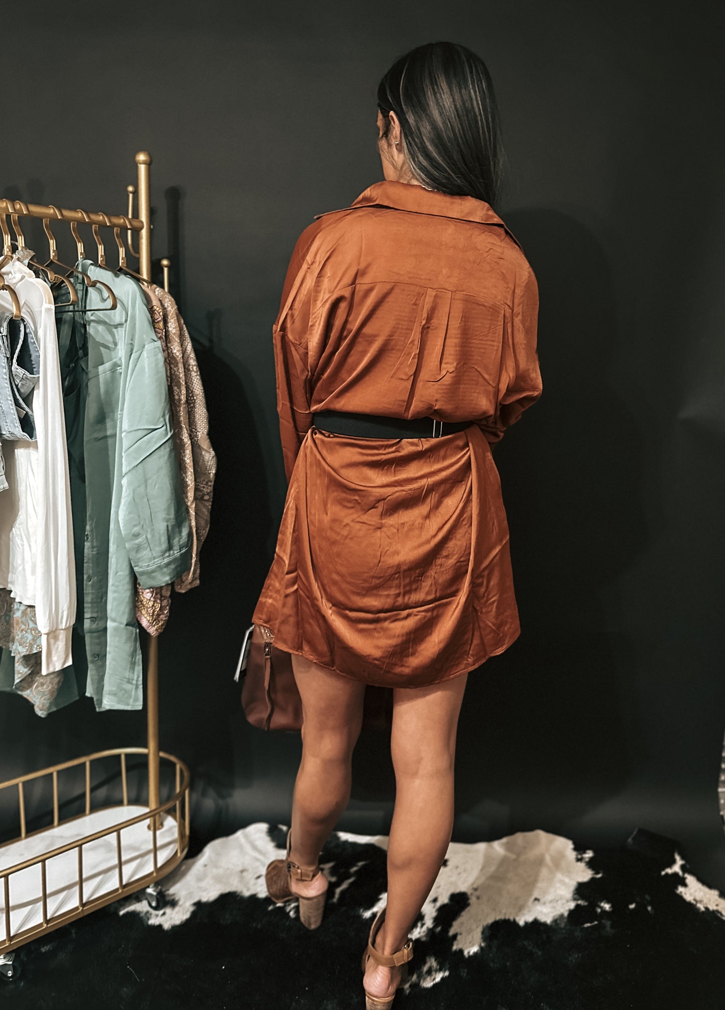 Rust Slip Dress Set