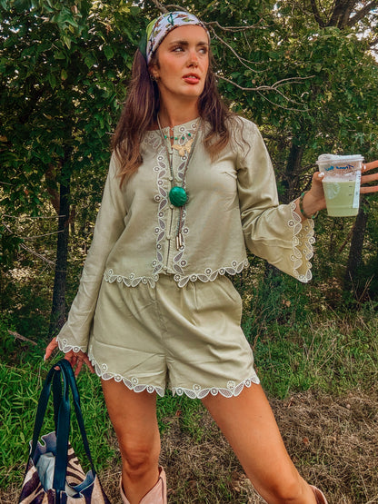 Matcha Lace Hippie Set