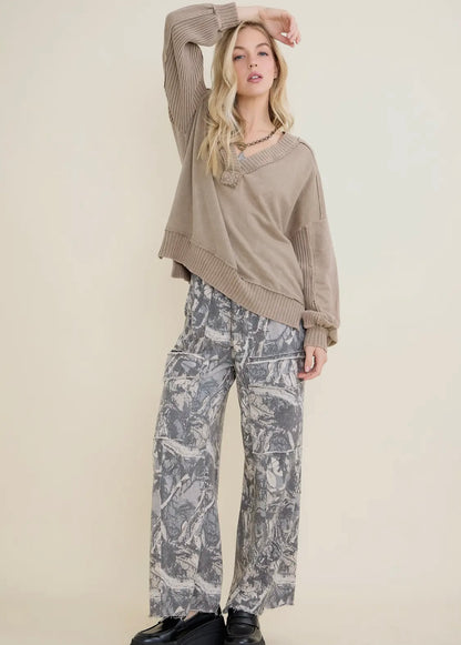 Tree Camo Flare Cargo Pants
