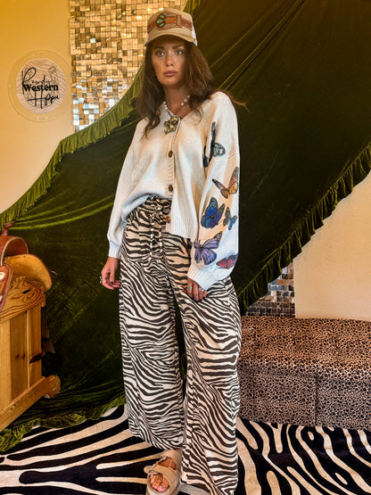The Wild Side Zebra Barrel Pants