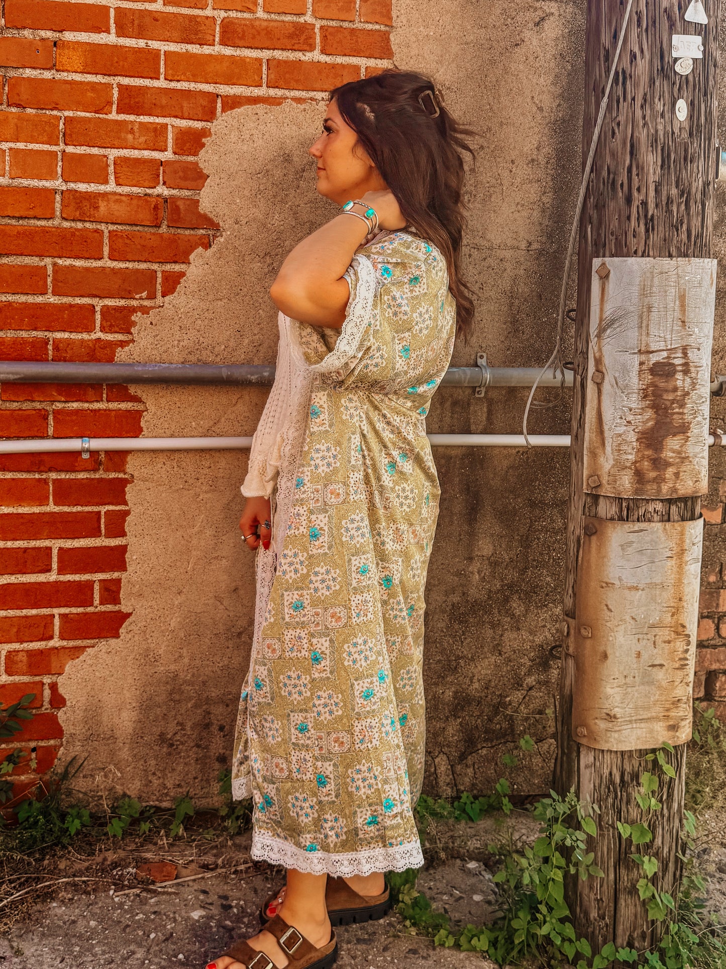 Patchwork Matcha Lace Kimono