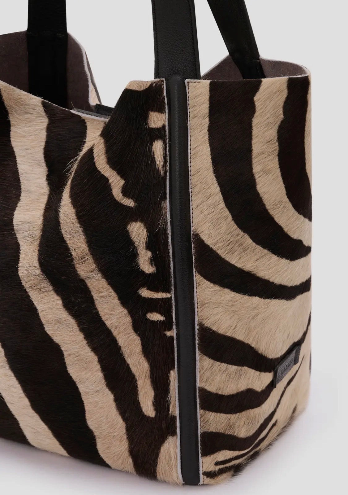 Italian Genuine Leather Zebra tote