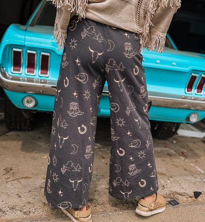 Western Flares Pants (Charcoal)
