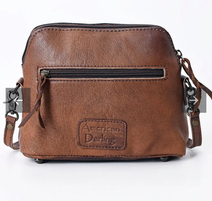 Tooled Leather Butterfly Crossbody