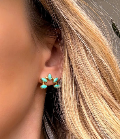 Sutton Gold & Authentic Turquoise Earrings