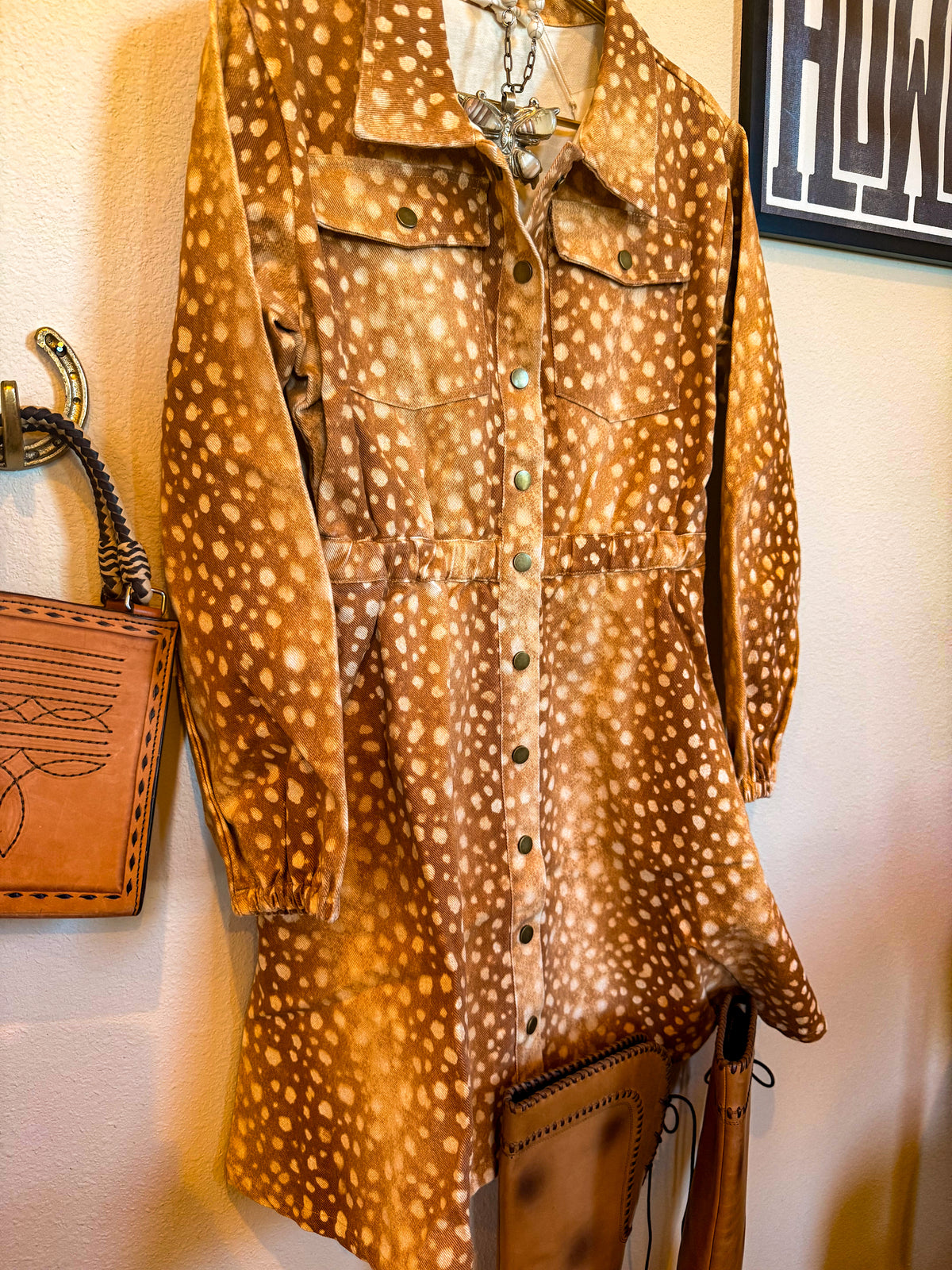 Fawn Denim Button Up Dress