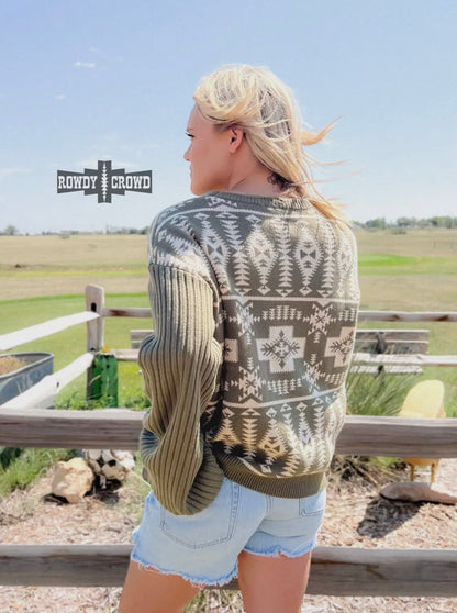 Sage Sky Aztec Sweater