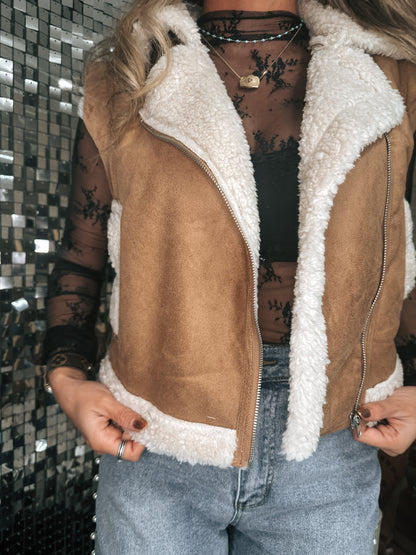 Suede Fur Vest