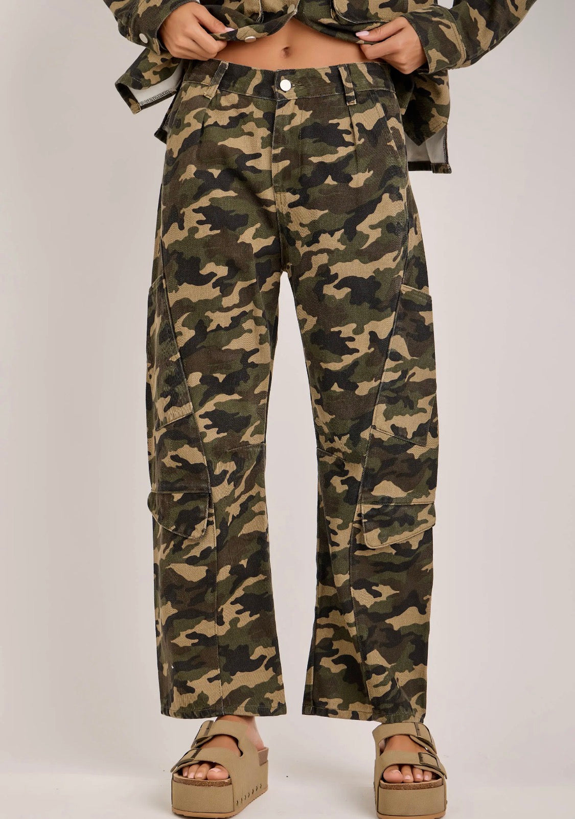 Cargo Camo Barrel Pants