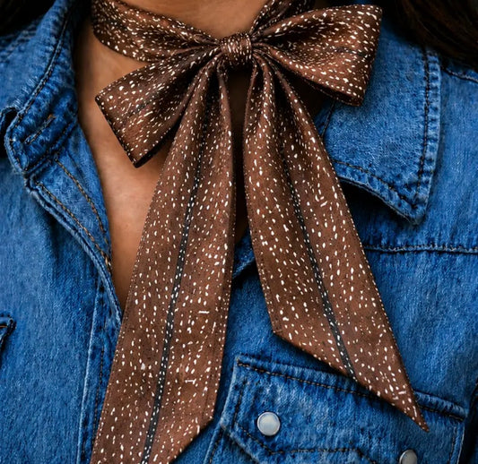 Axis Deer Silk Twilly Scarf