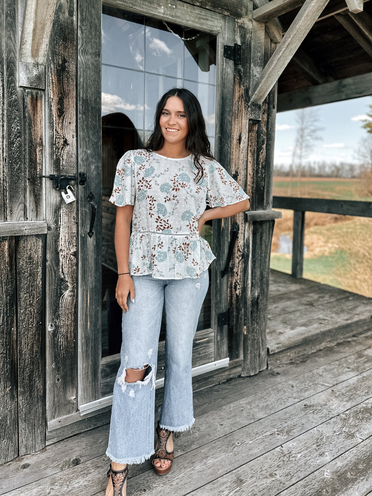 Milkweed Peplum Top