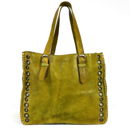 Matcha Green Genuine Leather Tote