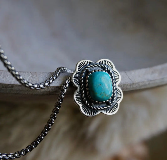 Authentic Turquoise Concho Necklace