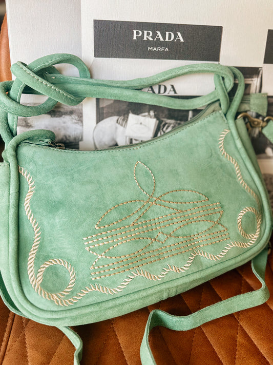 Boot Stitch Tote Turquoise