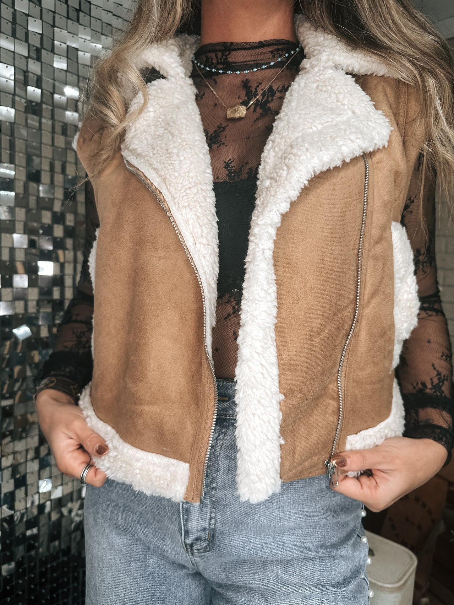 Suede Fur Vest