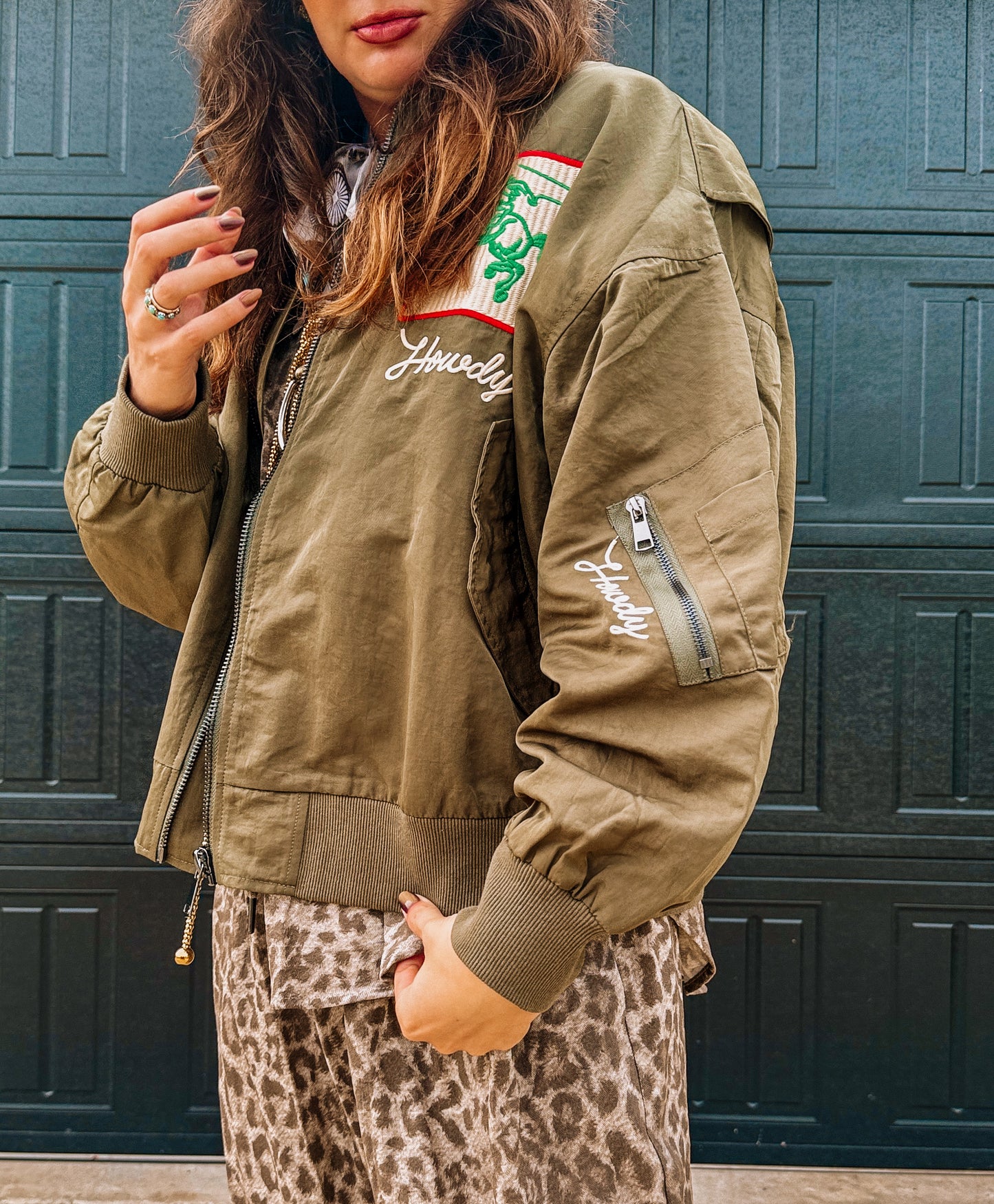 West Coast Embroidered Bomber Jacket