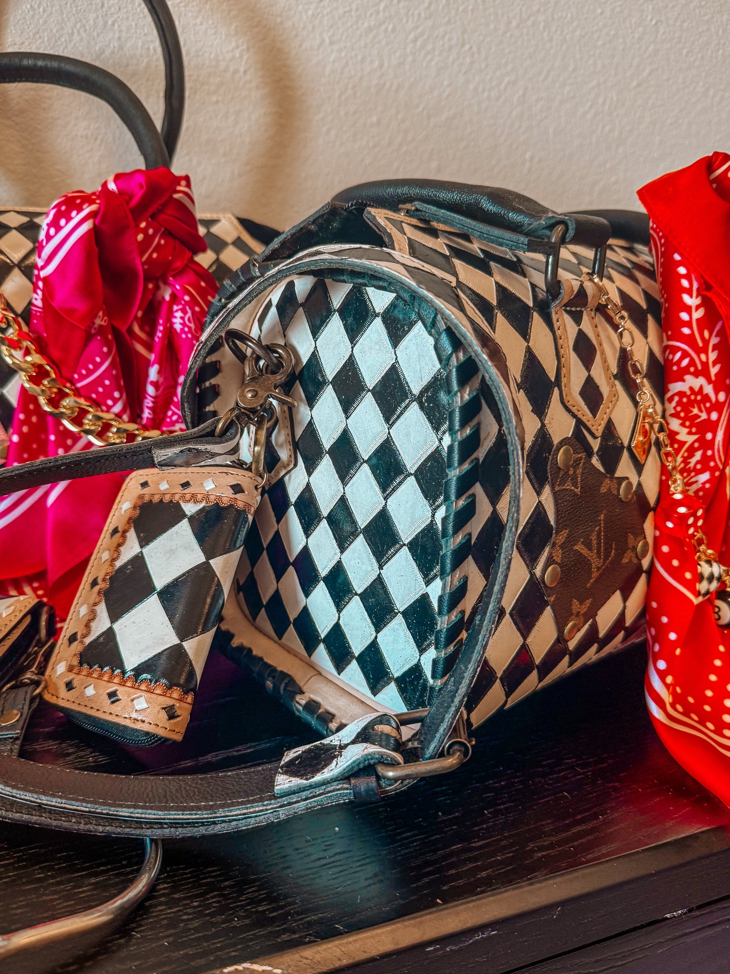 Boujee Checkered Speedy Tote