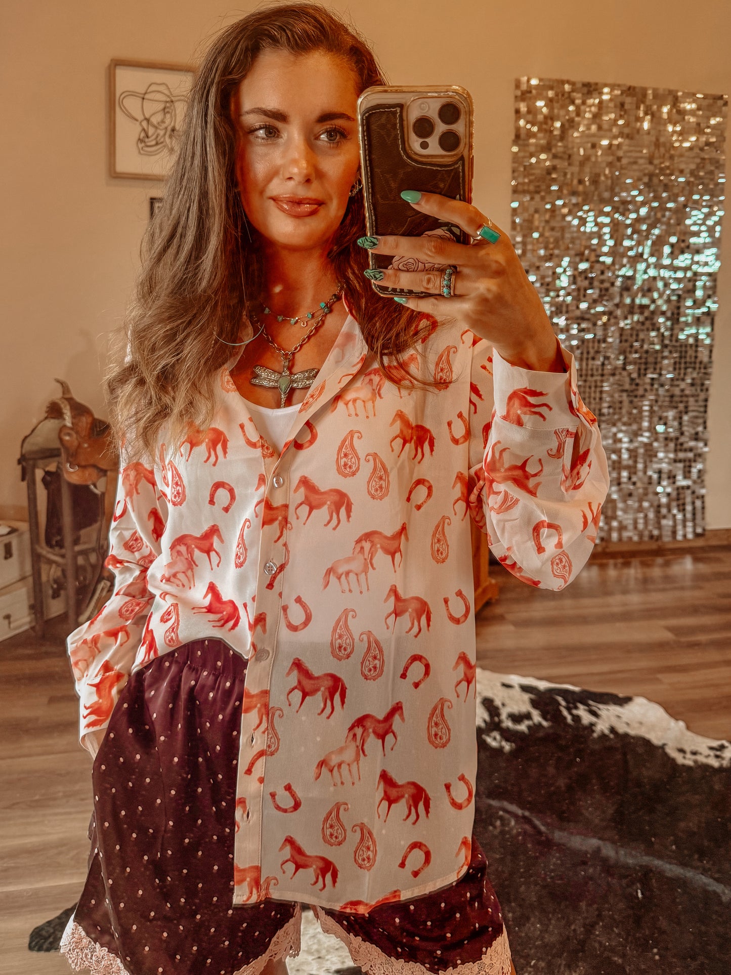Pink Pony Club Button Up
