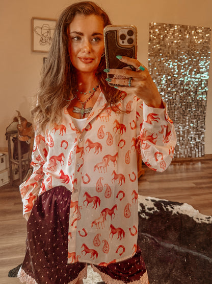 Pink Pony Club Button Up