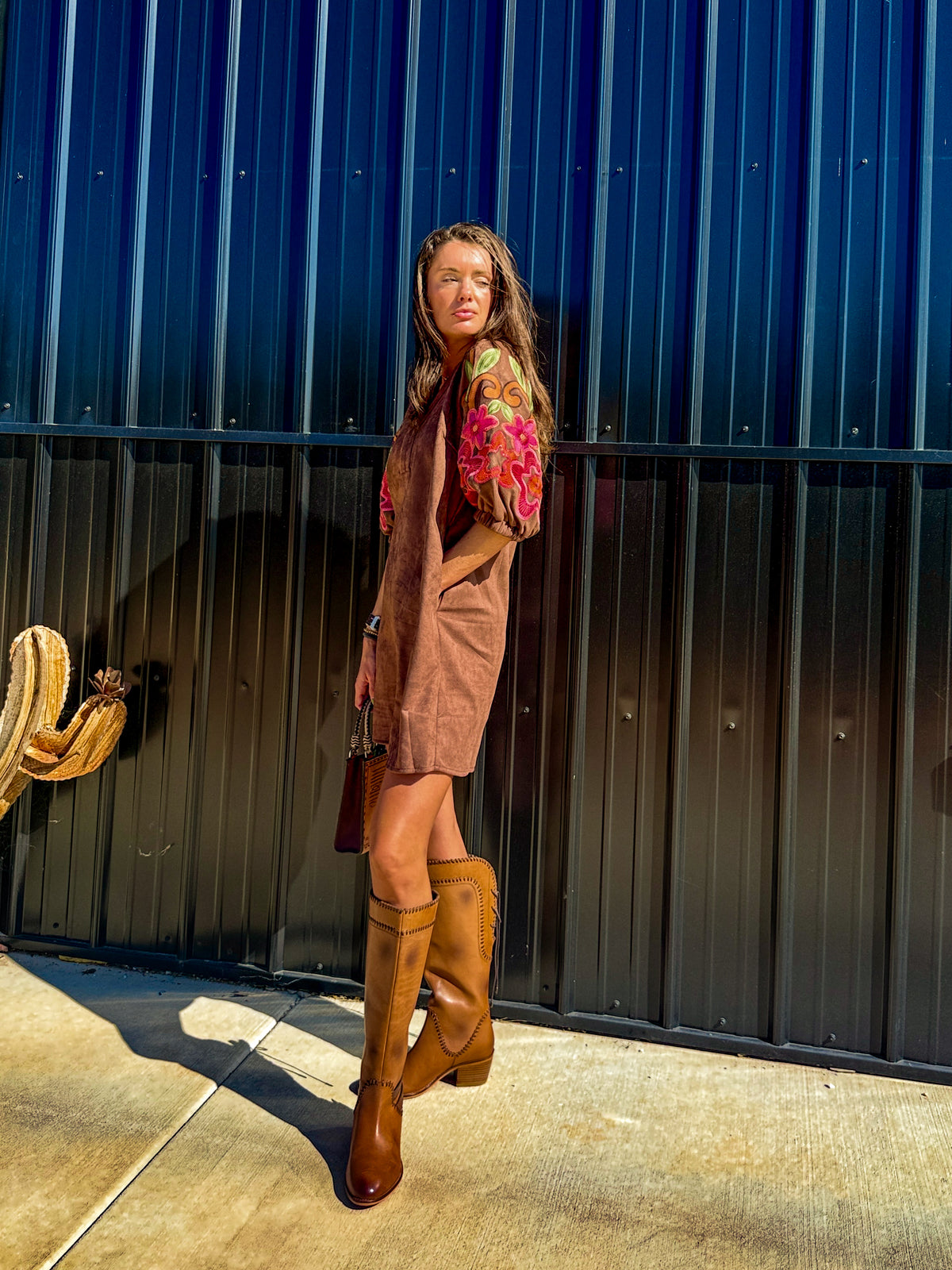 Suede Ramblin’ Rose Dress