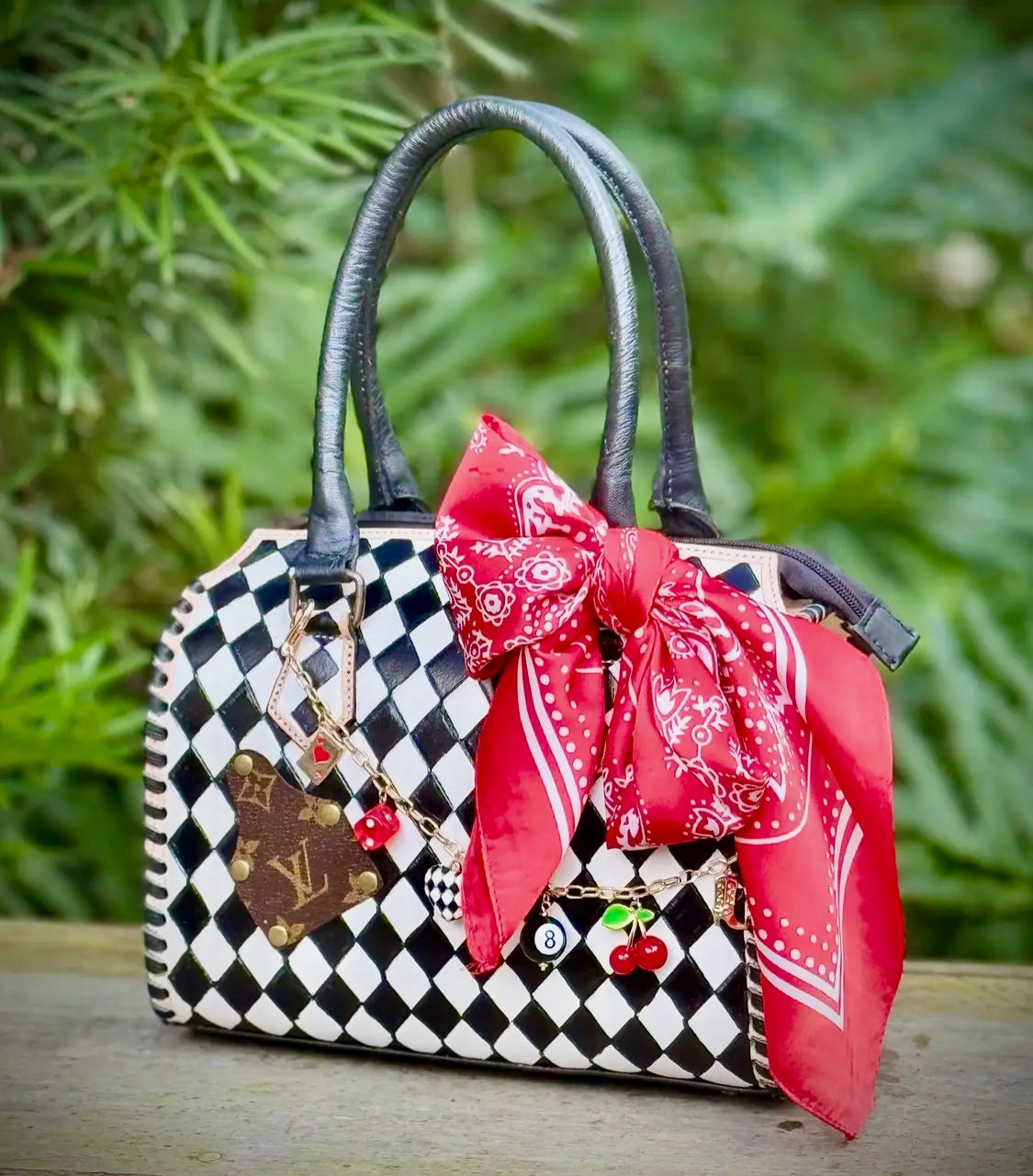 Boujee Checkered Speedy Tote