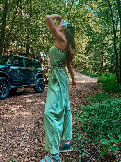 Matcha Barrel Leg Jumpsuit