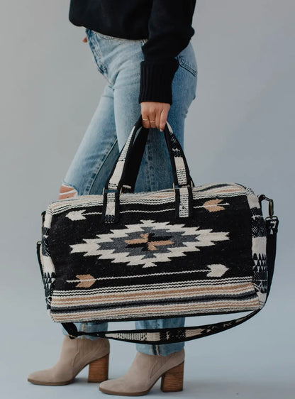 Black & Grey Aztec Duffel