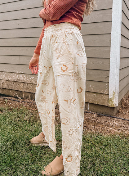 Western Flares Pants (Cream)