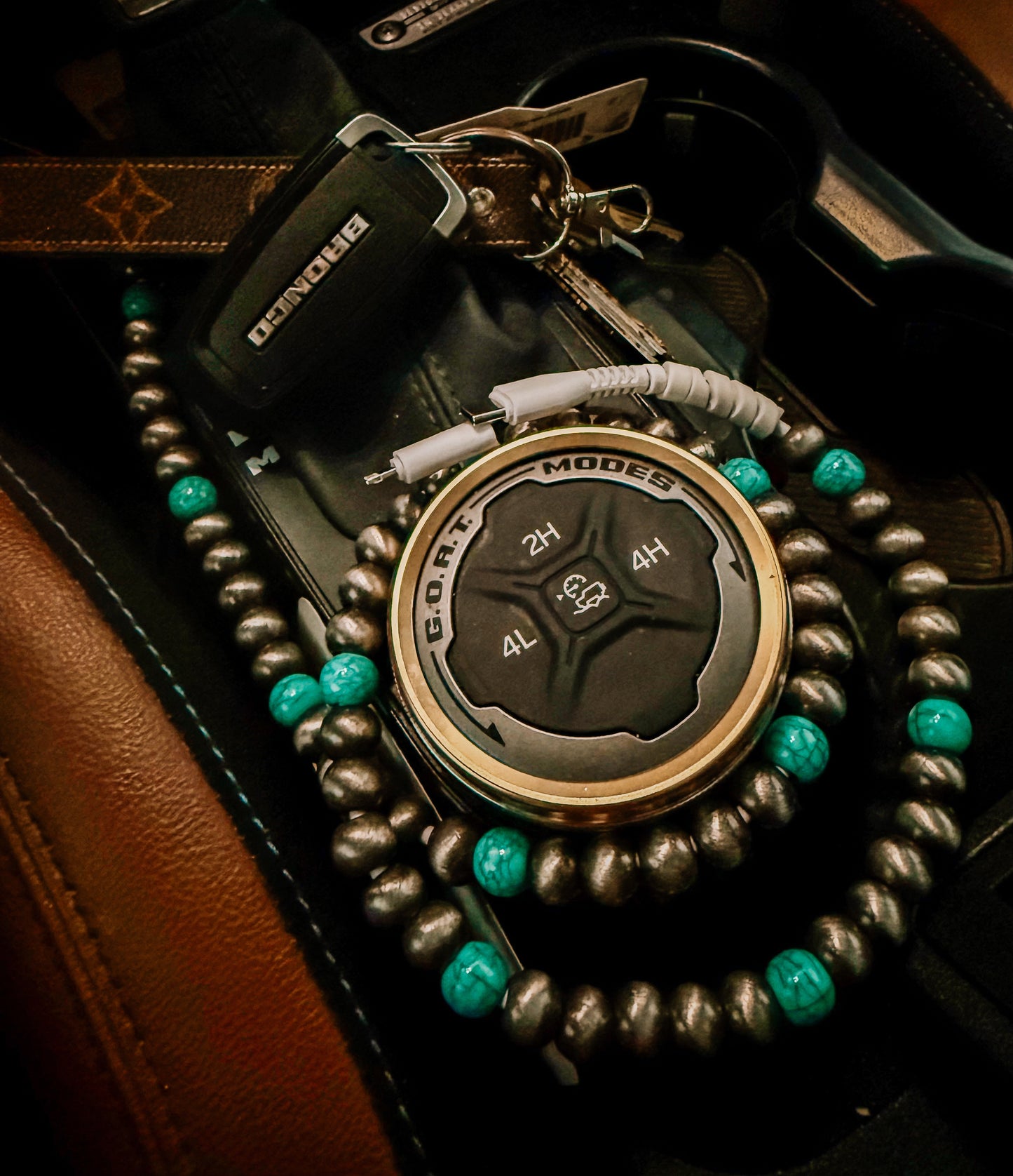 Cowboy Pearl & Turquoise Charging Cord