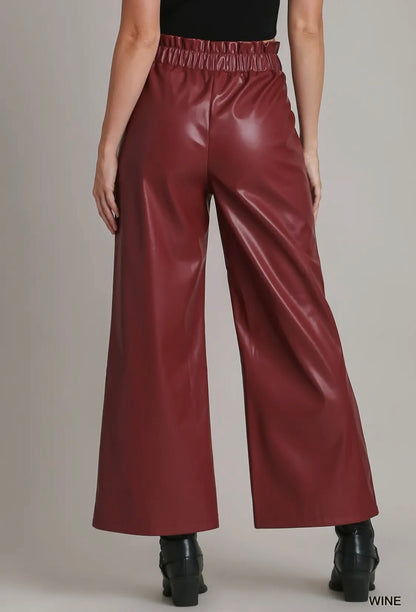 Maroon Leather Pants