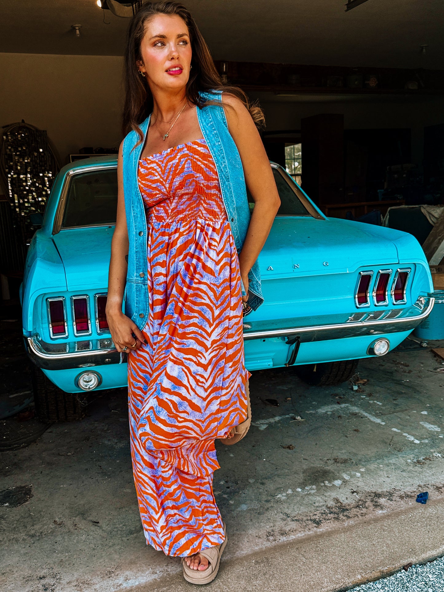 Flare Lavender Zebra Jumpsuit
