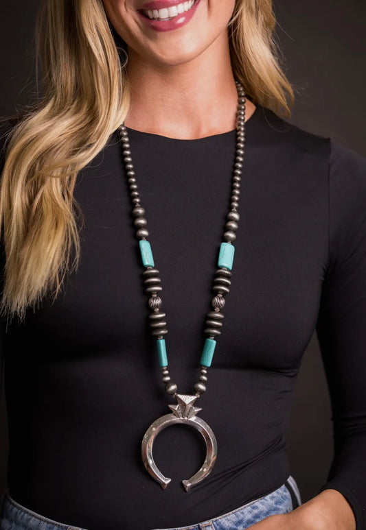 Navajo Pearl & Turquoise Necklace Naja