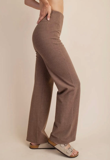 Rib Brushed Flare Pants (4 colors)