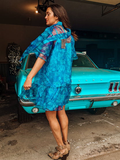 Sheer Floral Organza Dress