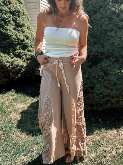 POL: Latte Lace Palazo Pants
