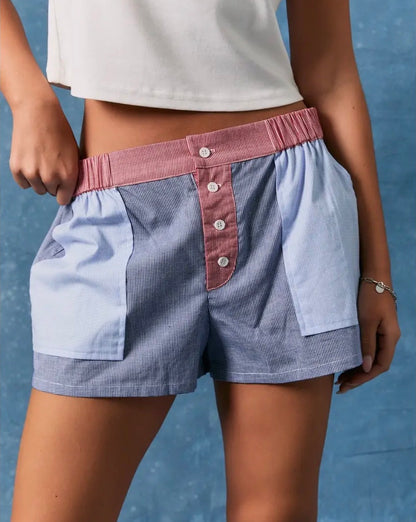 Low Rise Red & Blue Boxer Shorts