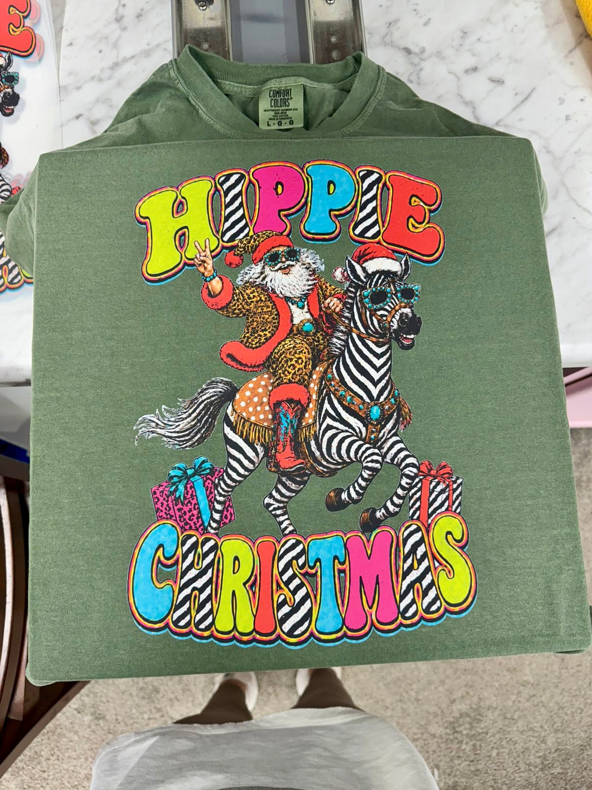 Hippie Christmas Santa Tee