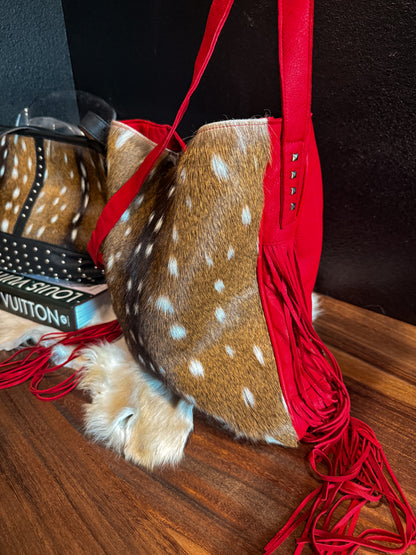 Red Axis Deer Leather Bag