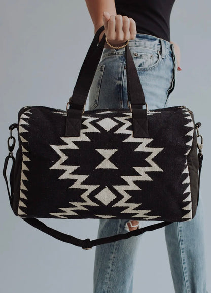 Black & cream Aztec Duffel