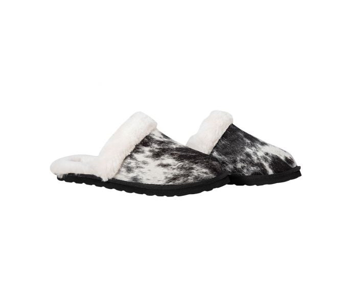 Cowhide Slippers (Black)