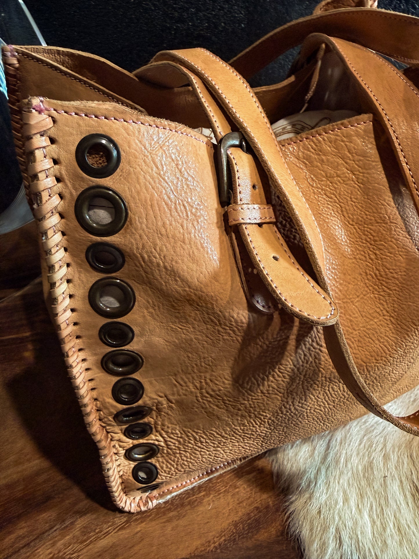 Nude Hippie Leather Tote