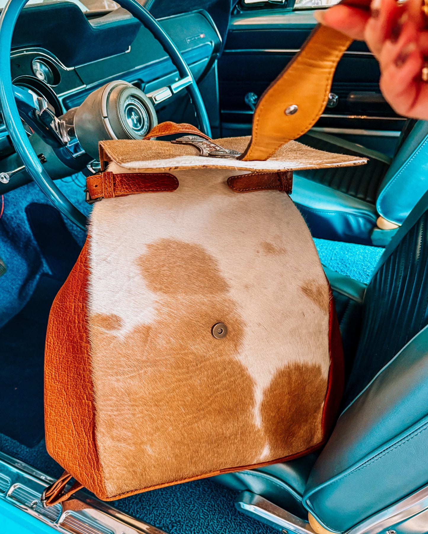 Cowhide Concho Backpack