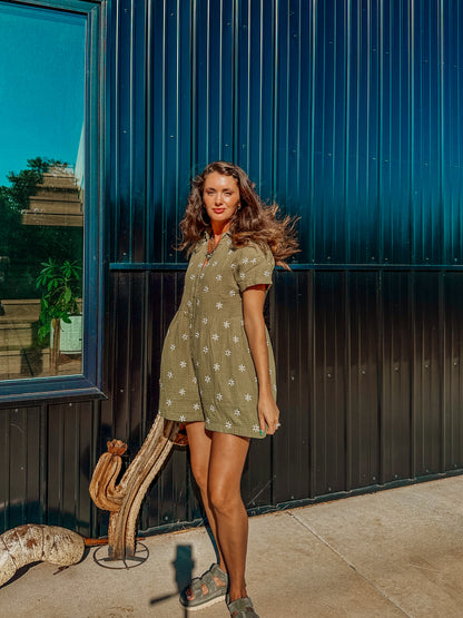 Matcha Flower Fields Romper
