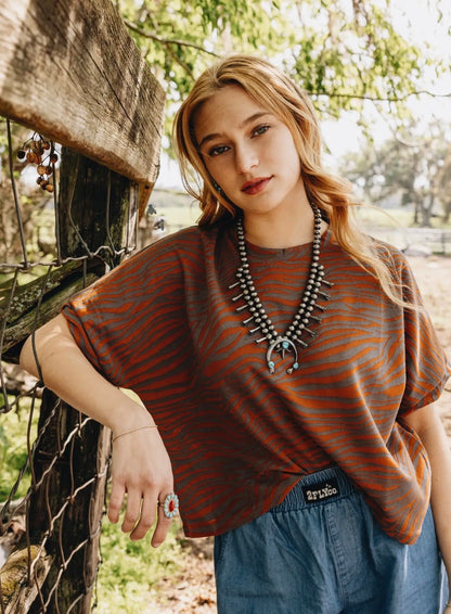 Rust Zebra Top