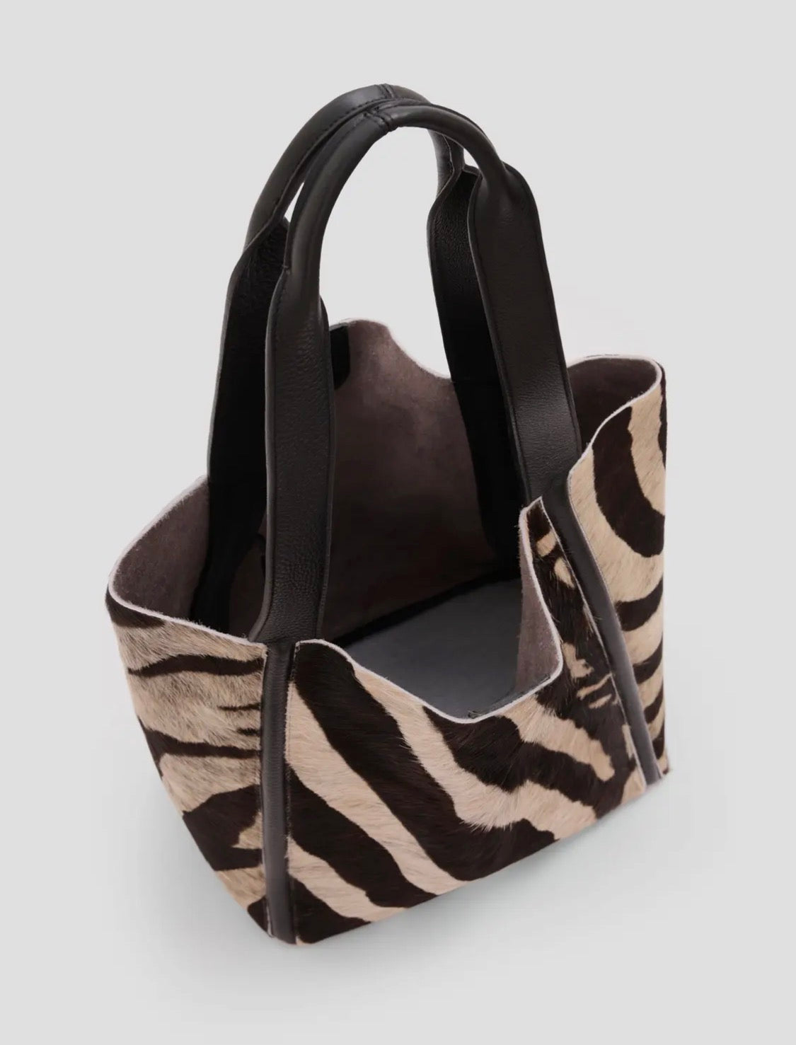 Italian Genuine Leather Zebra tote