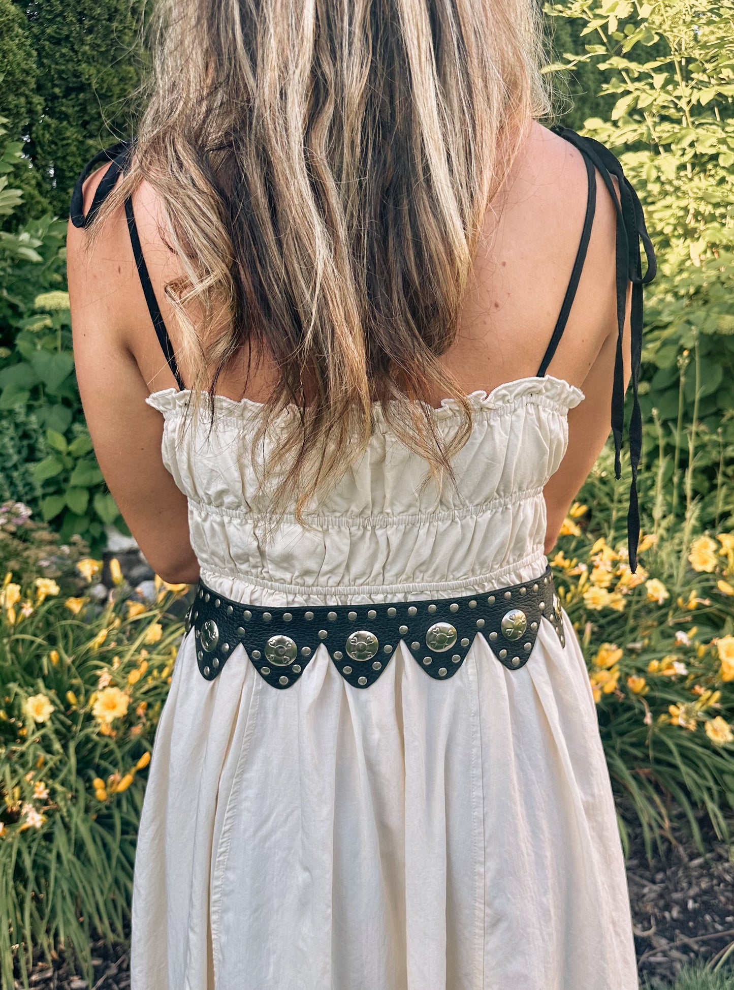 Black Leather Concho Belt