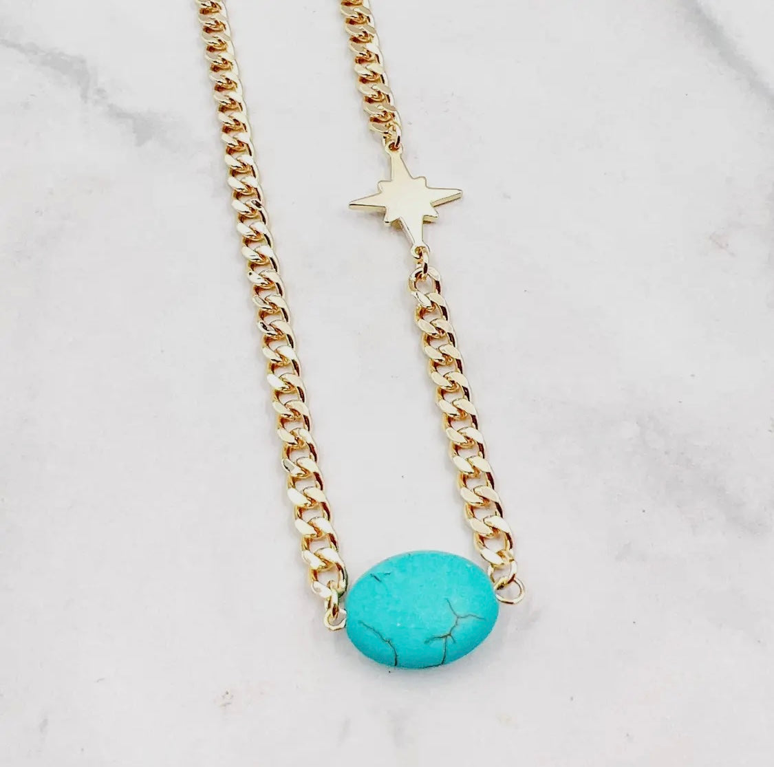 Golden Star Turquoise Necklace