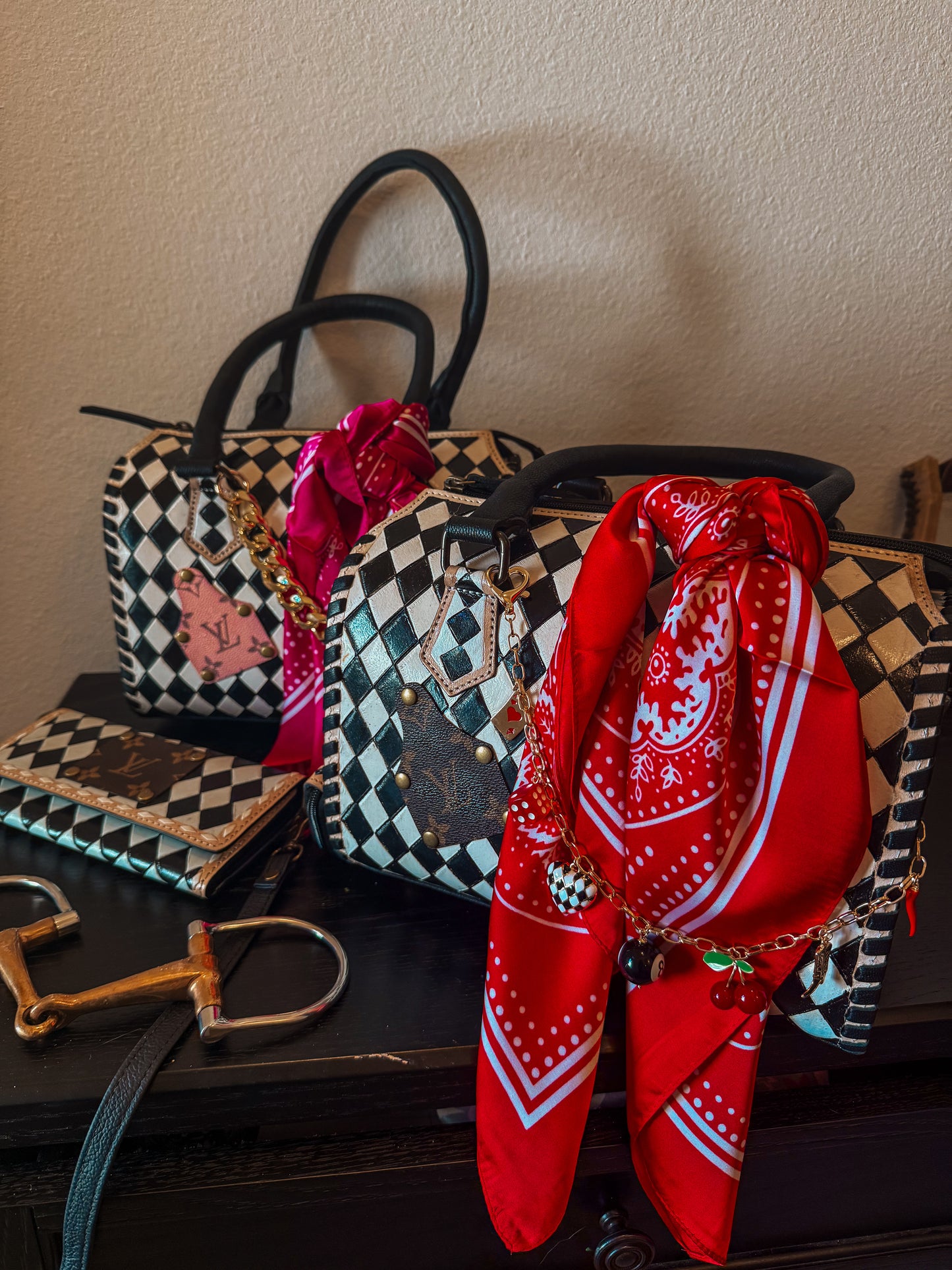 Boujee Checkered Speedy Tote