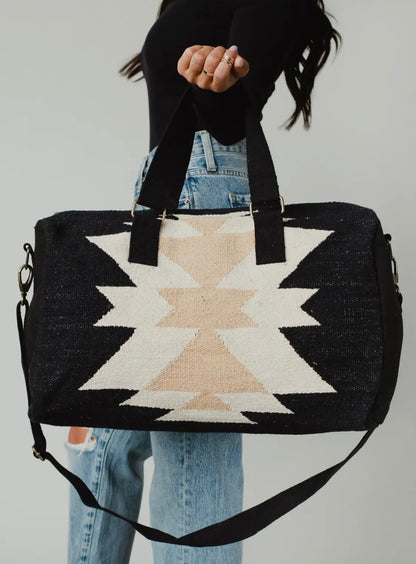 Black & Cream Aztec Duffel