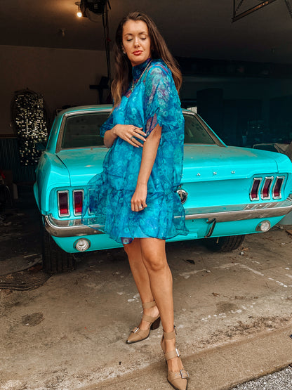 Sheer Floral Organza Dress